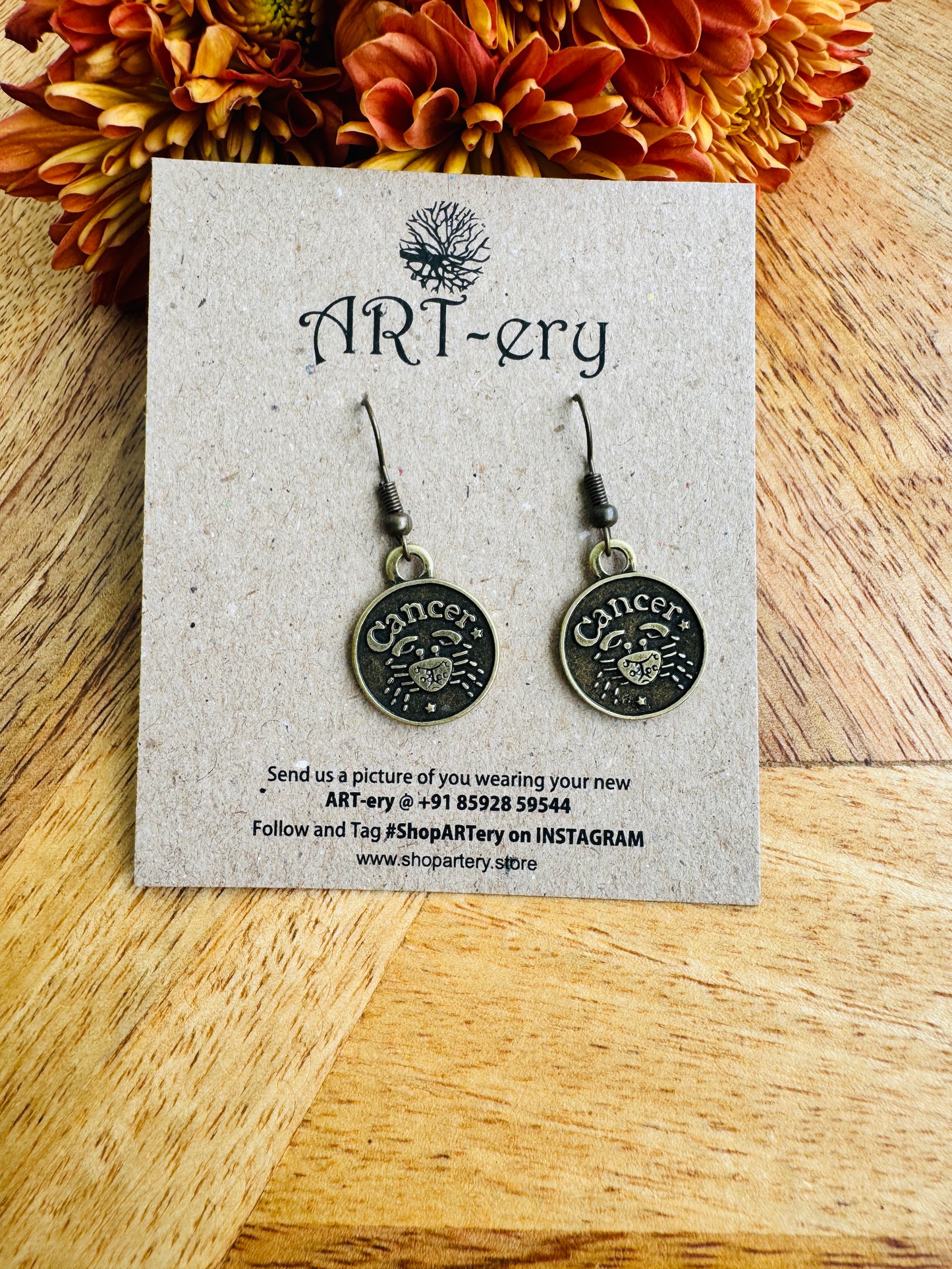 Cancer zodiac earrings