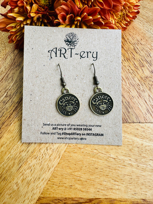 Cancer zodiac earrings