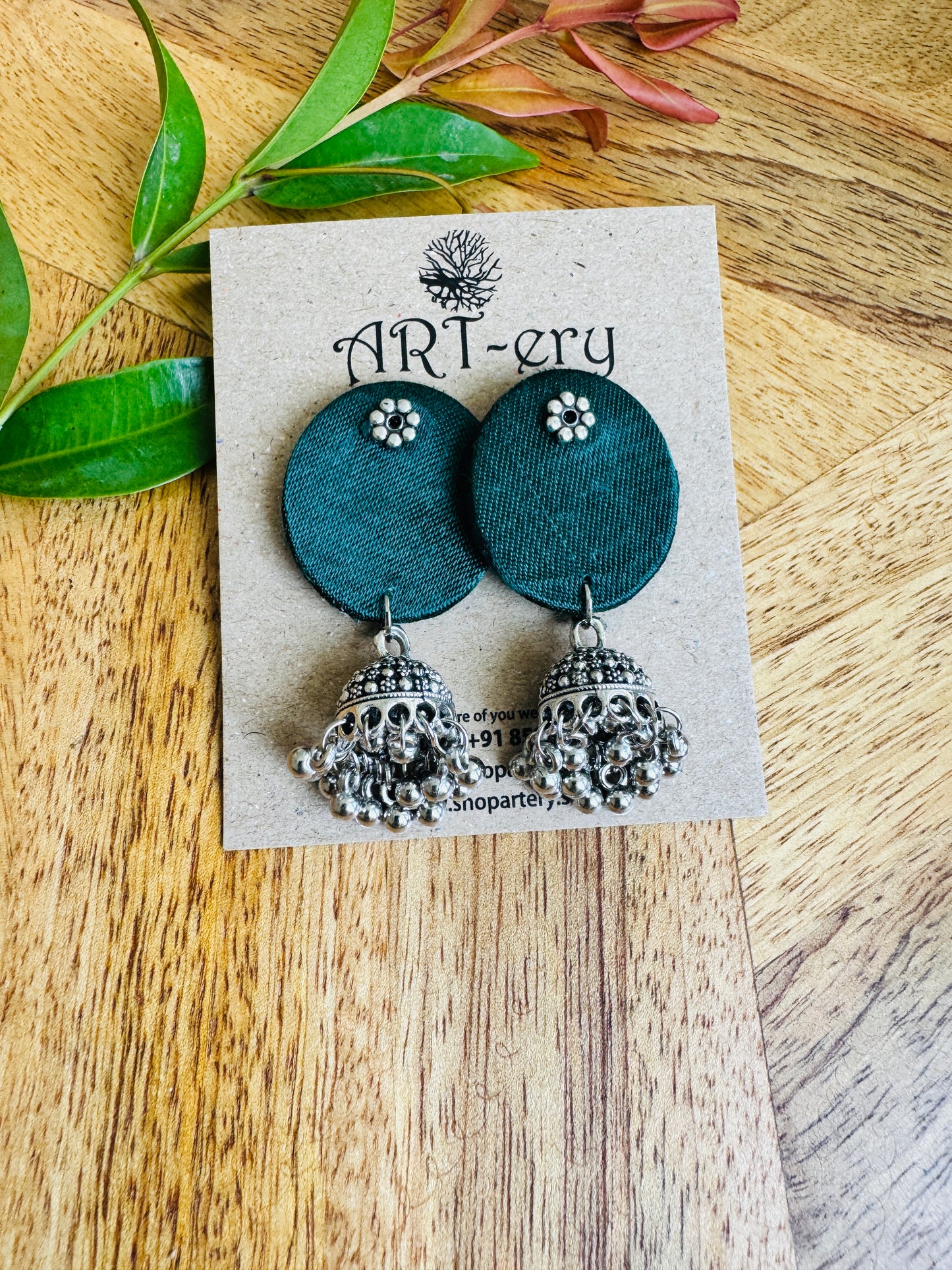 Lightweight Handmade Statement Jewellery - Dark green