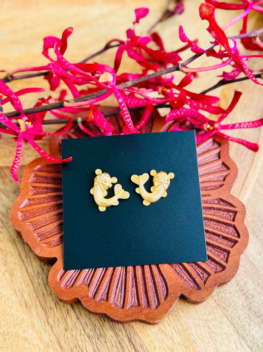 Abstract fish earrings