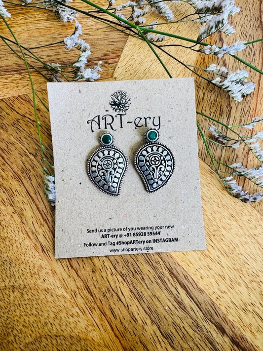 Green Paisley stud - Green