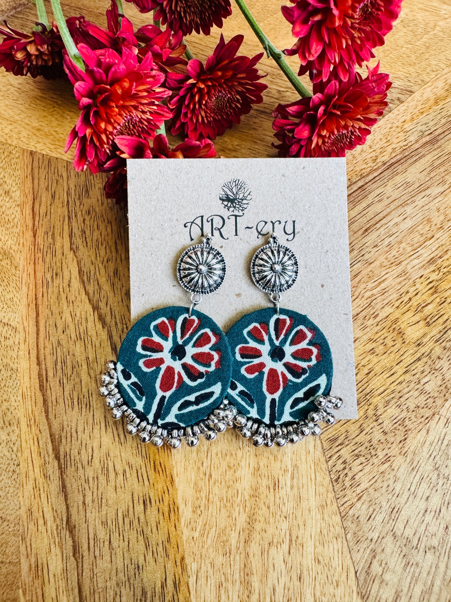 Fabric earrings - Floral earrings
