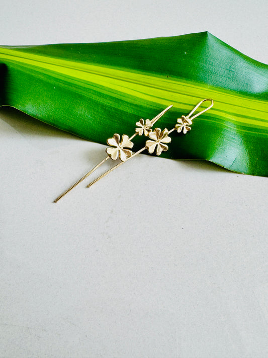 Lightweight Brass Pin Earrings | Gold Tone Onam Collection -