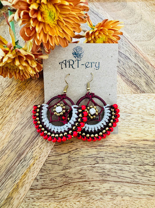 Crochet earring with star design