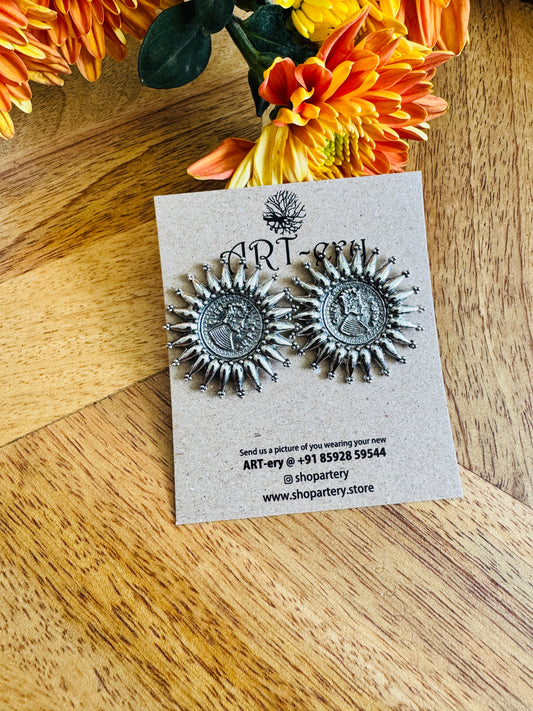 Large oxidised silver stud