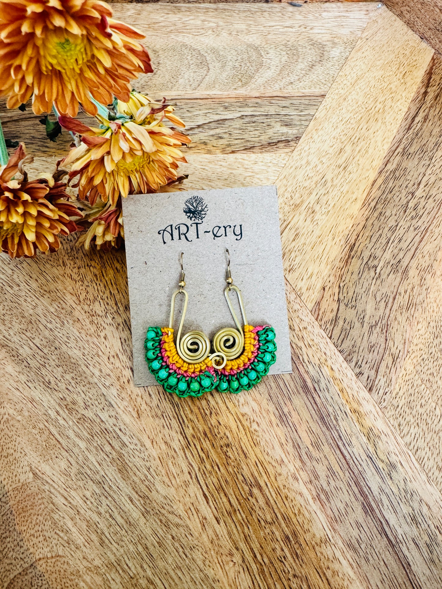 Long note beaded earrings