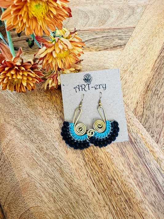 Long note beaded earrings