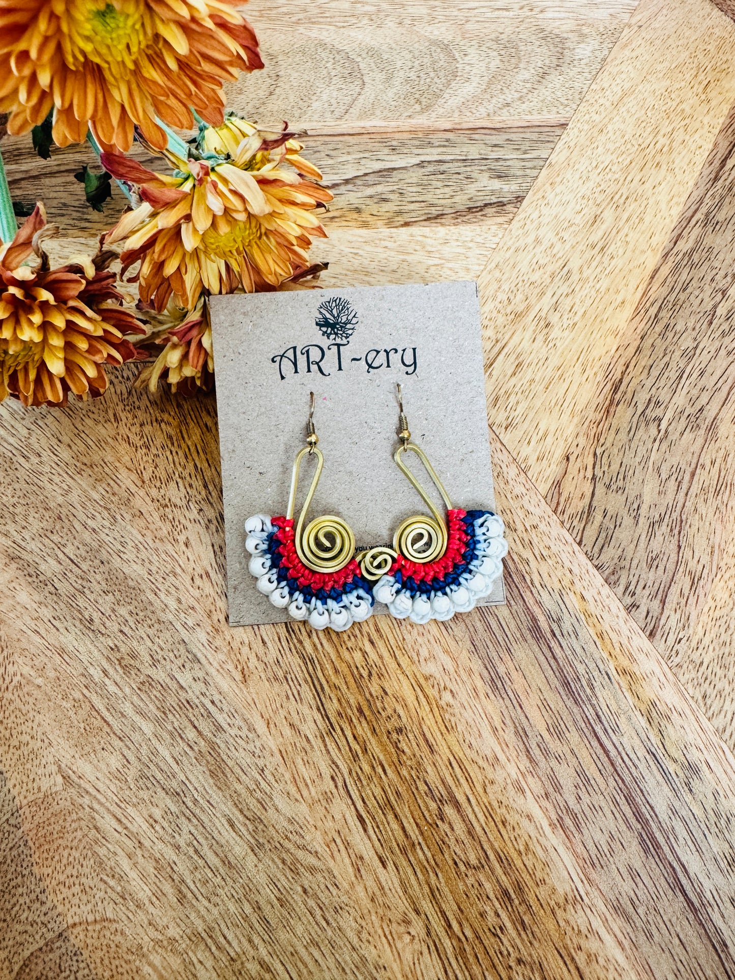 Long note beaded earrings