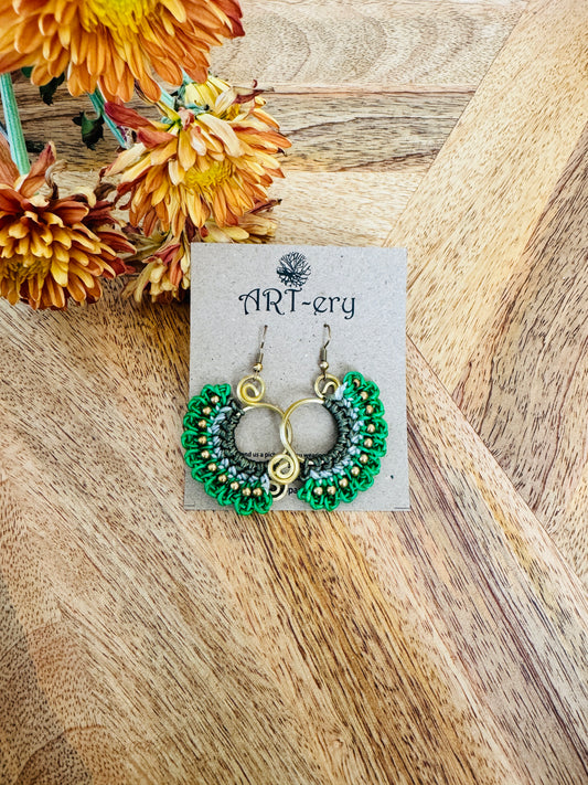 Small beaded crochet earrings