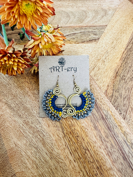 Small beaded crochet earrings