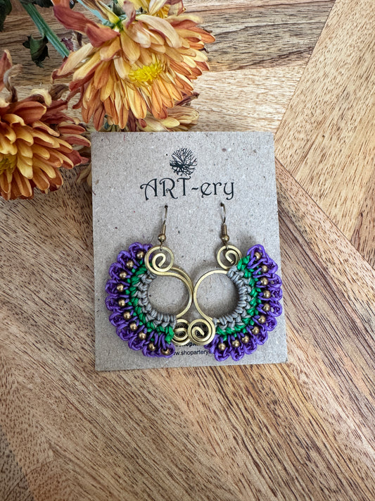Small beaded crochet earrings