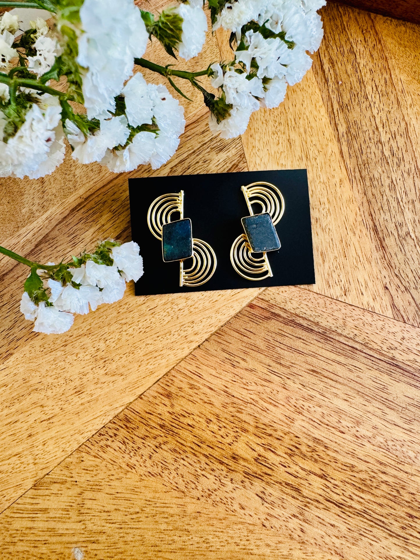 Dark blue stone in wave