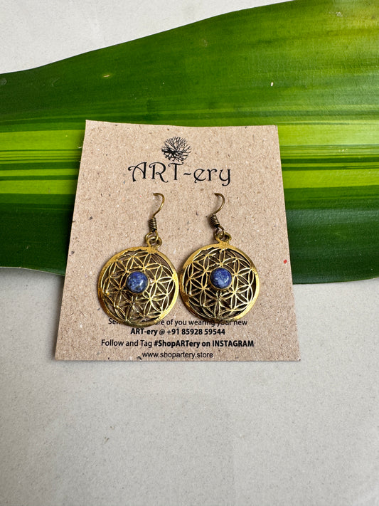 Filigree work brass earrings