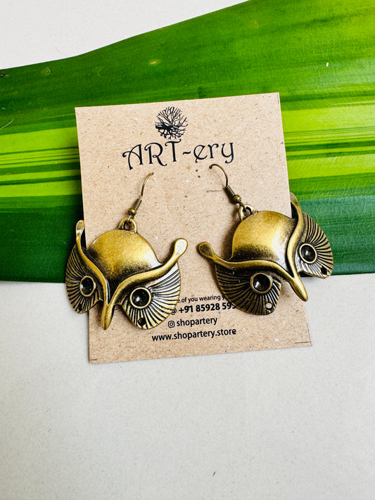 Owl mask earrings