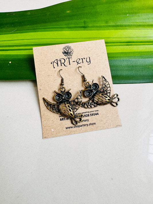 Flying owl earrings