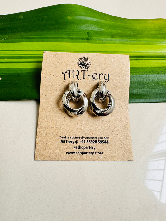 Interloop silver earrings