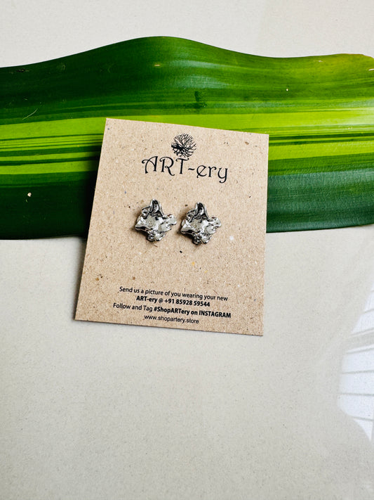 Textured silver earrings
