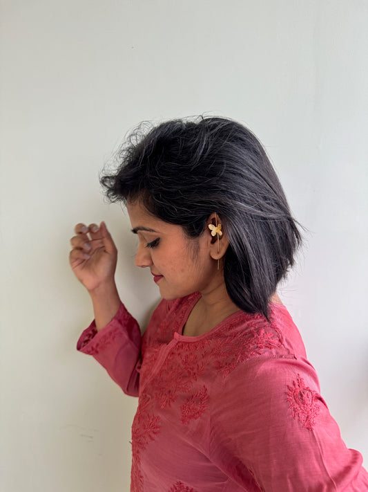 Brass earring - Butterfly