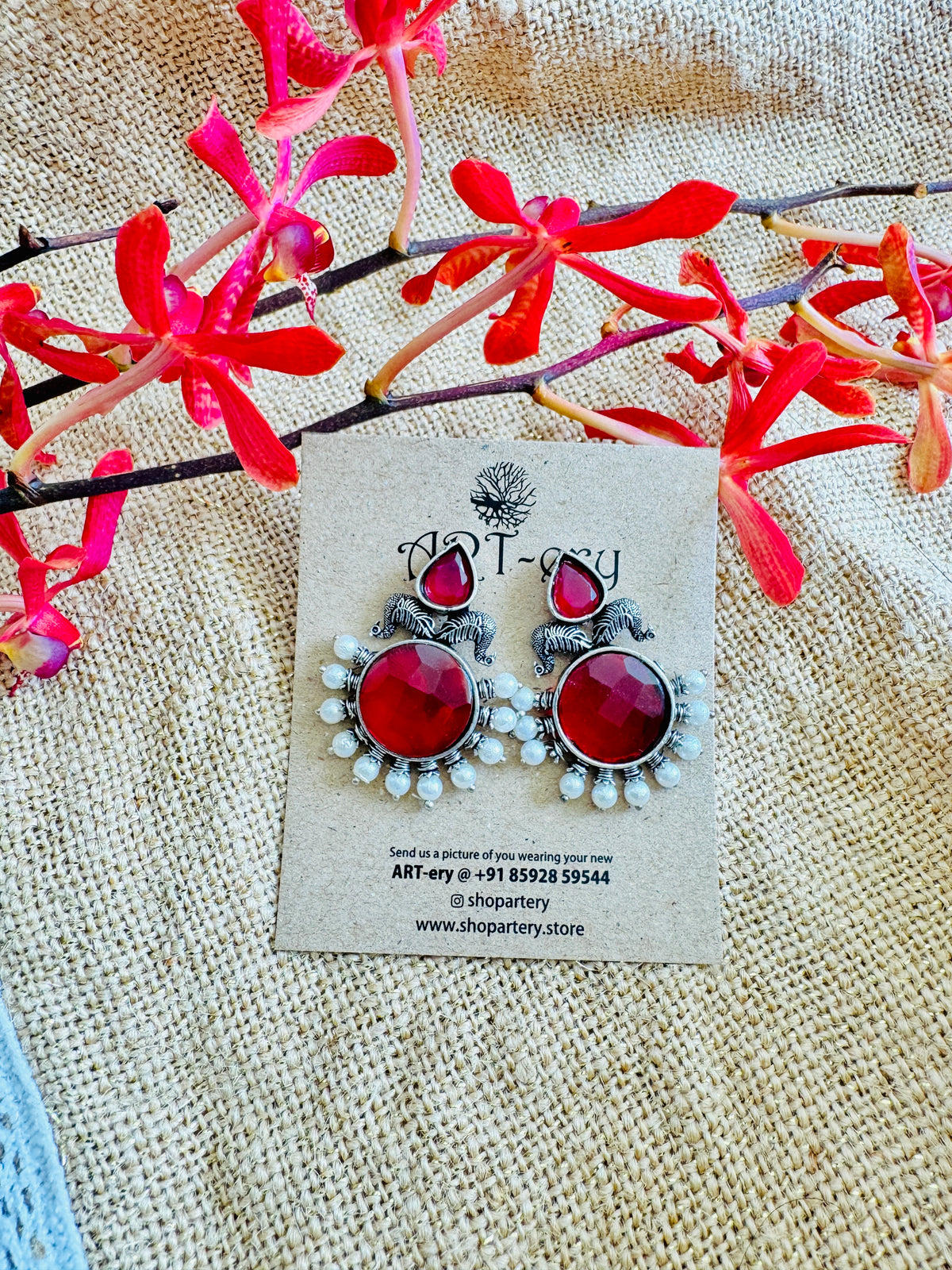 Round Red with pearl