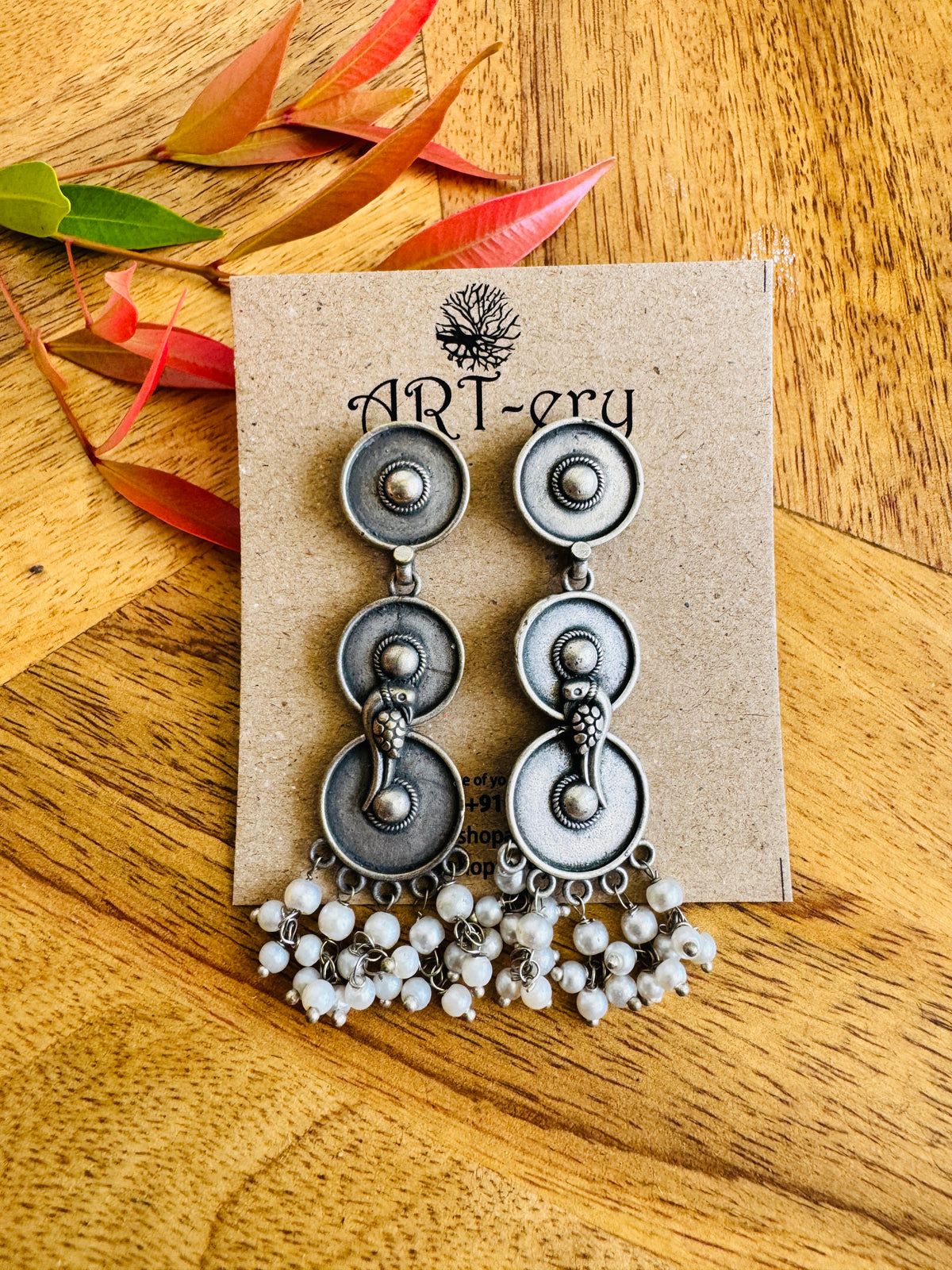 Oxidised hanging earrings