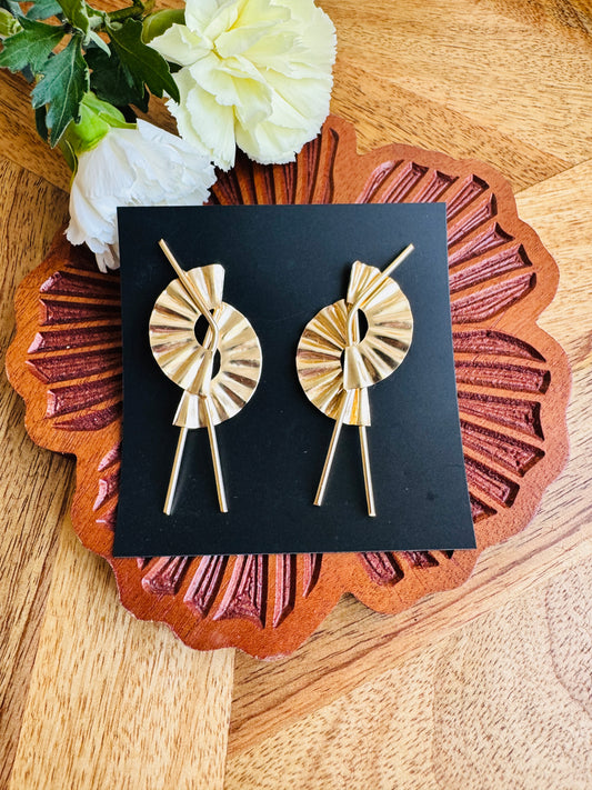 Handcrafted brass earring - Foil earring