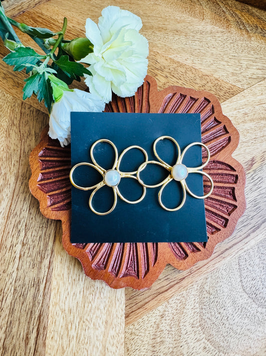 Handcrafted brass earring - Floral earring