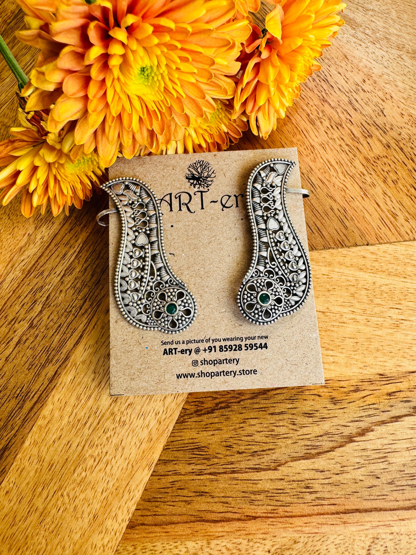 Oxidised silver ear cuff - Need piercing