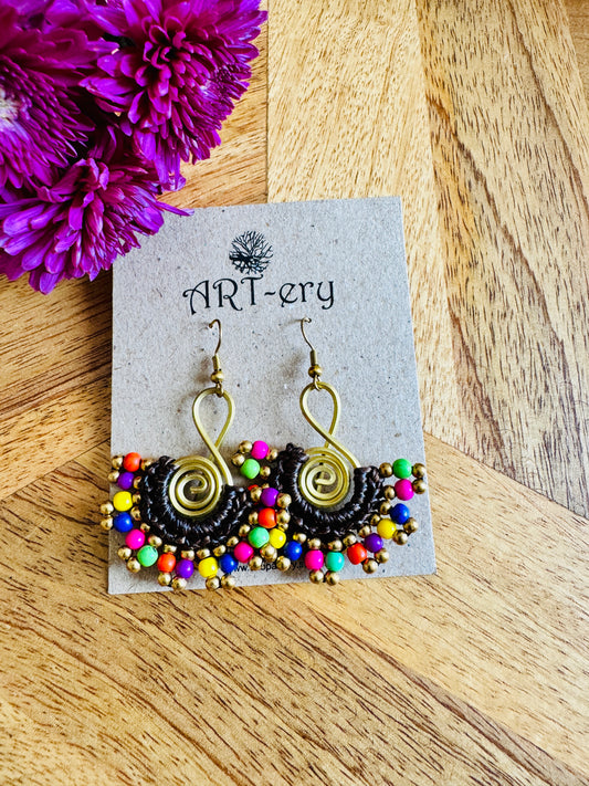 Handcrafted beaded earrings - Multi