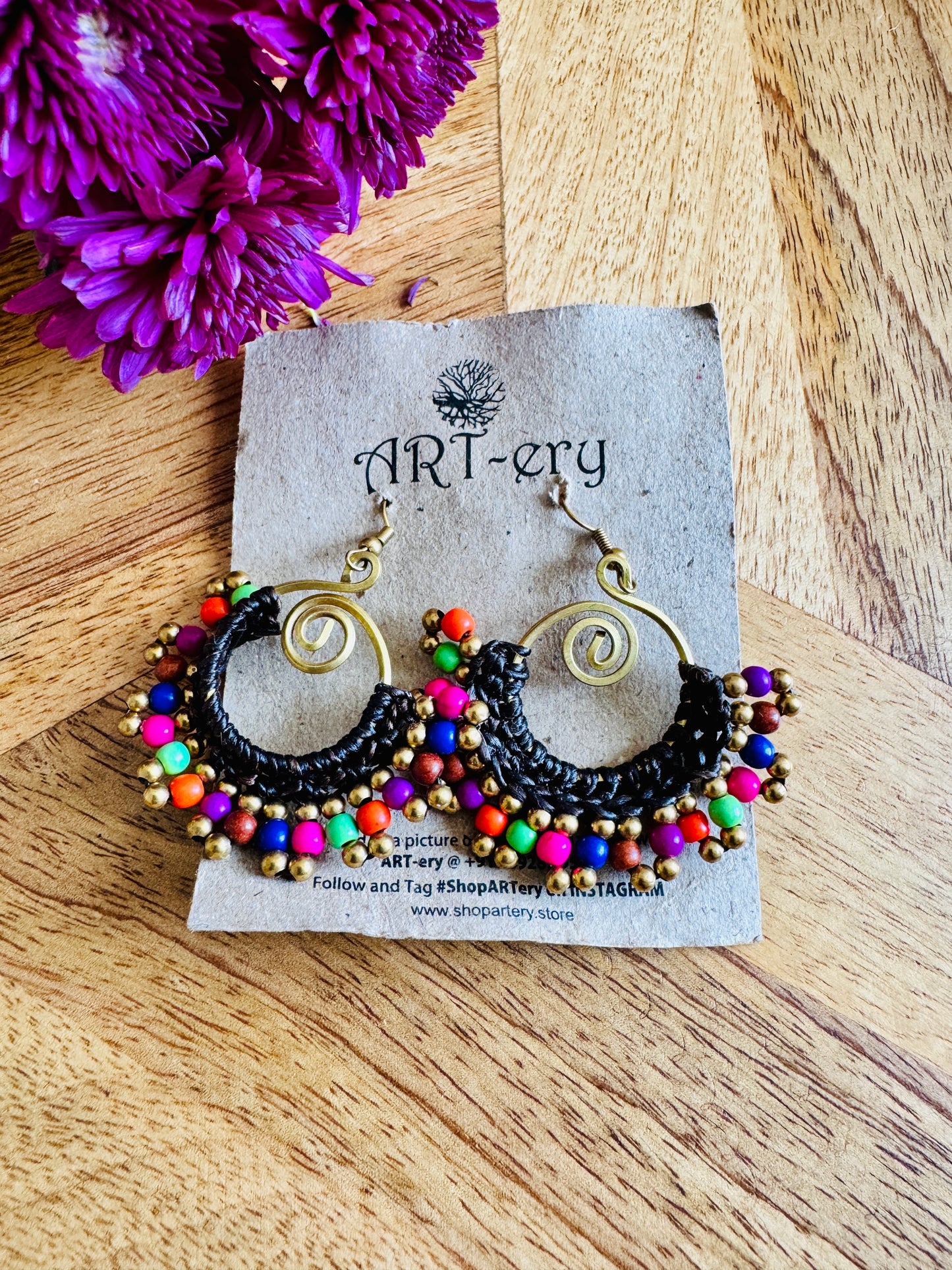 Beaded Statement Earrings - Multi