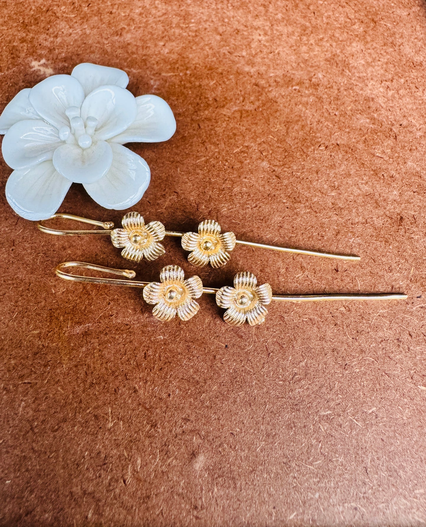flower ear cuff brass