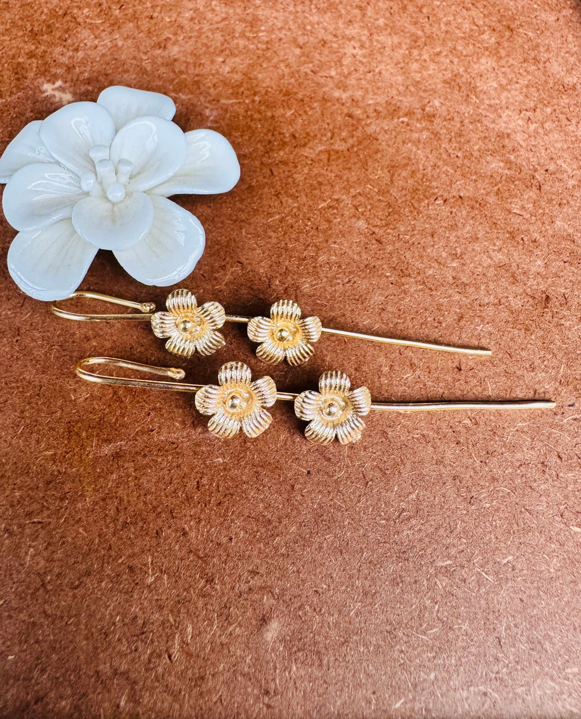 flower ear cuff brass