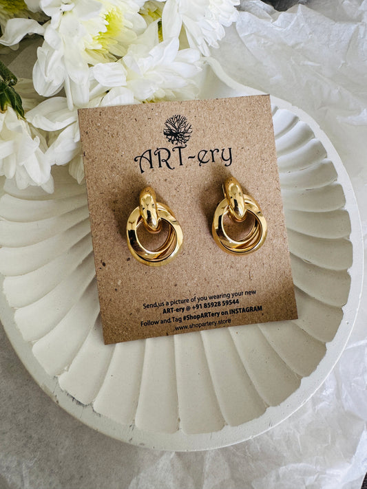 Gold anti tarnish loop earrings