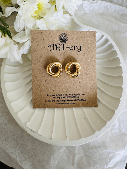 Loop gold anti tarnish earrings