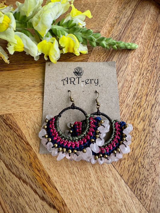 Colorful Beaded Thread Dangler Earrings – Handmade by Far East Artisans | ART-ery Jewellery (Copy)