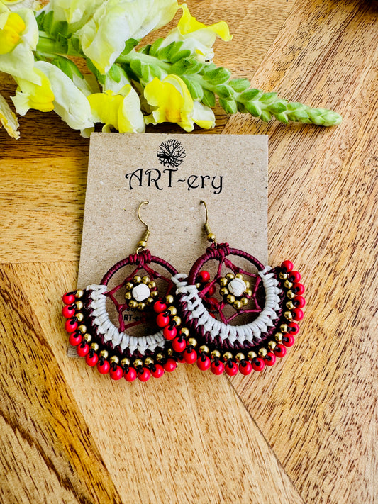 Colorful Beaded Thread Dangler Earrings – Handmade by Far East Artisans | ART-ery Jewellery (Copy)