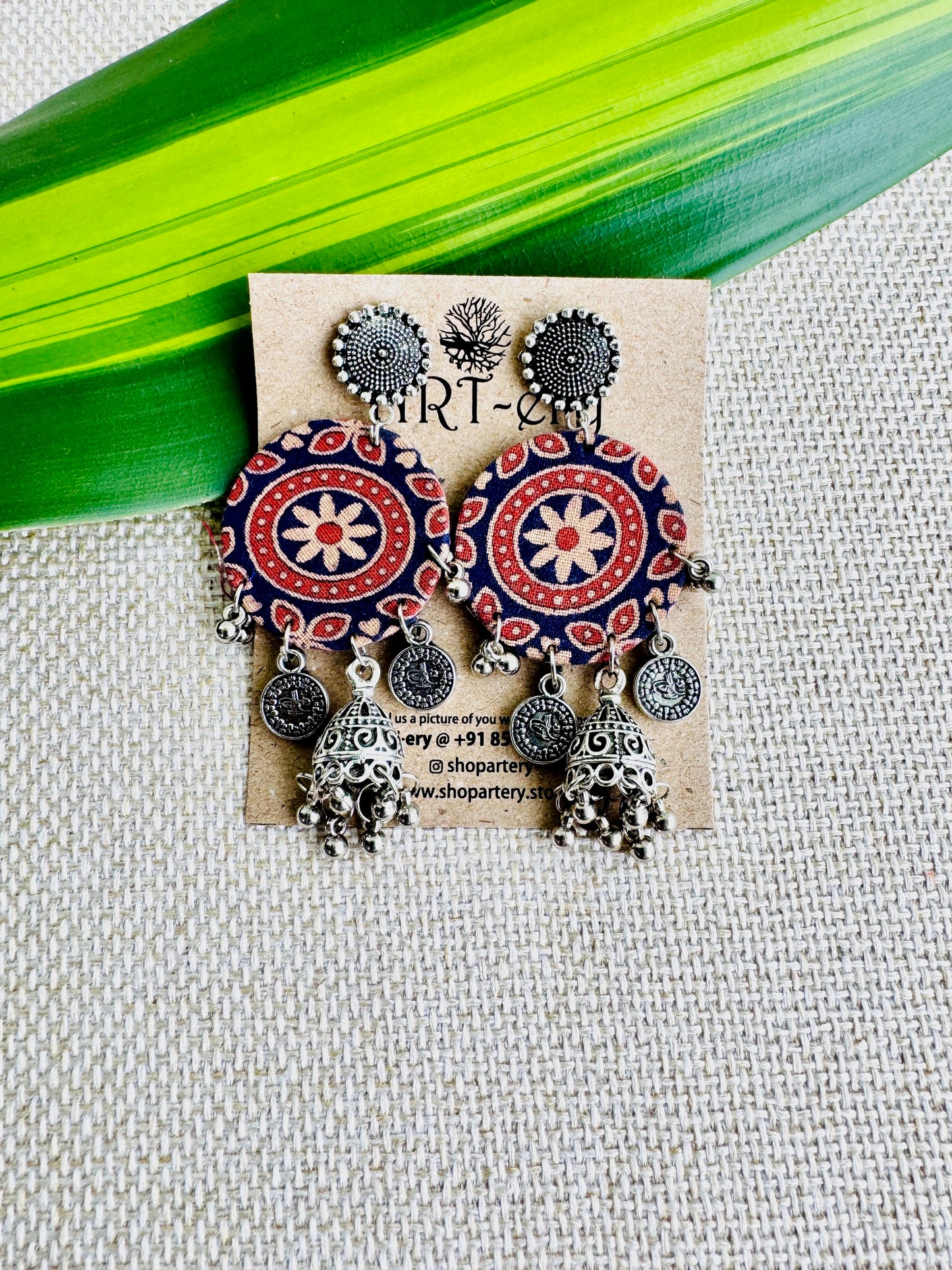 Long dangler fabric earring from ART-ery