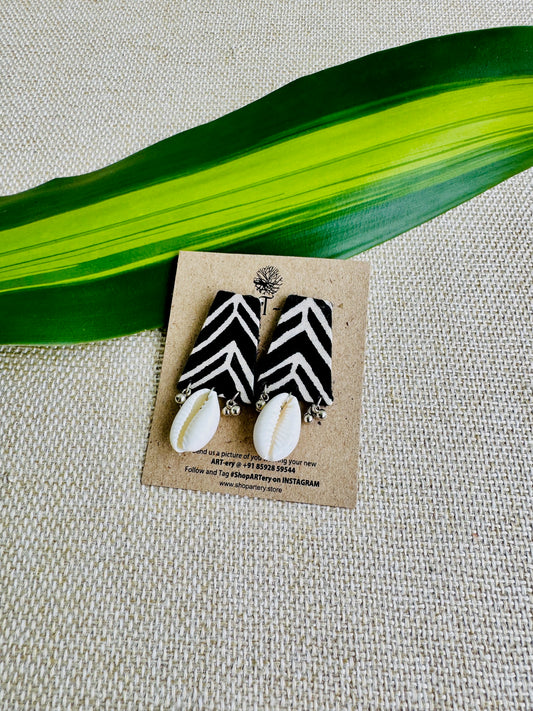 Fabric earrings lightweight earrings with shells