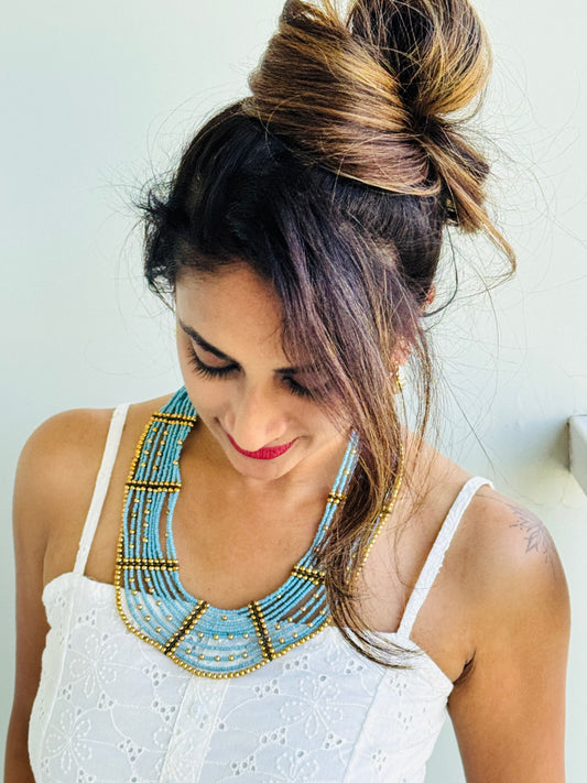 Blue Cluster necklace