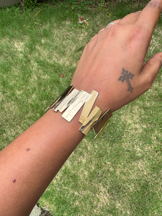 Glossy bars arm cuff - Gold
