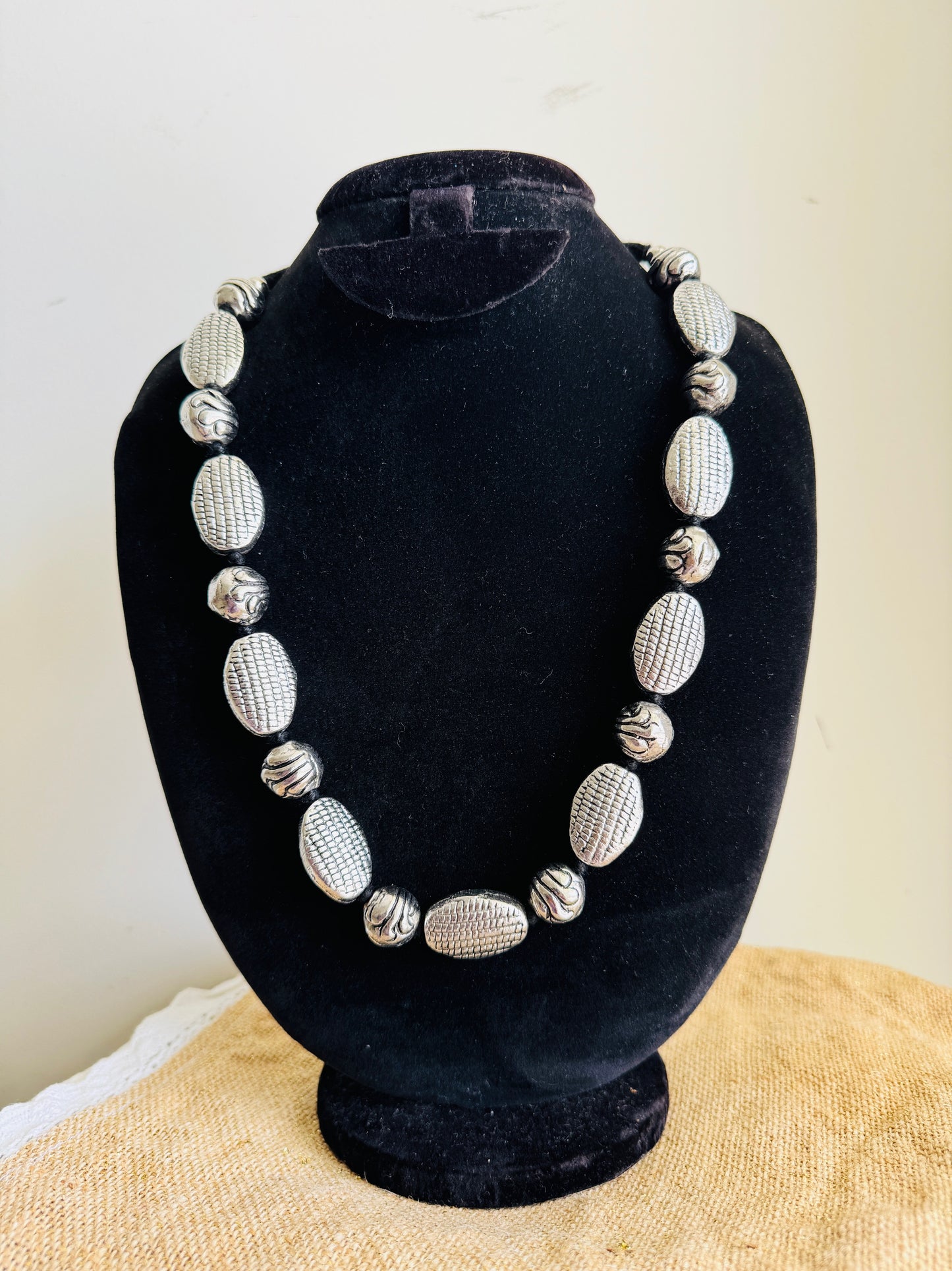 Long adjustable metal necklace from ART-ery - Silver