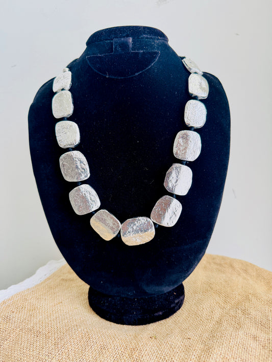 Square metal necklace from ART-ery - Silver