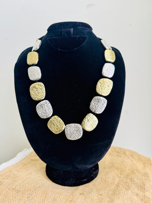 Square metal necklace from ART-ery - Two Tone