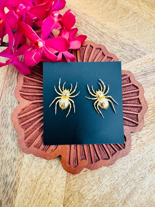 Brass earrings - Spider