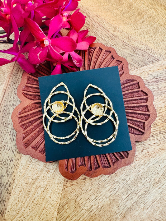 Brass earrings with - Loops and Patterns