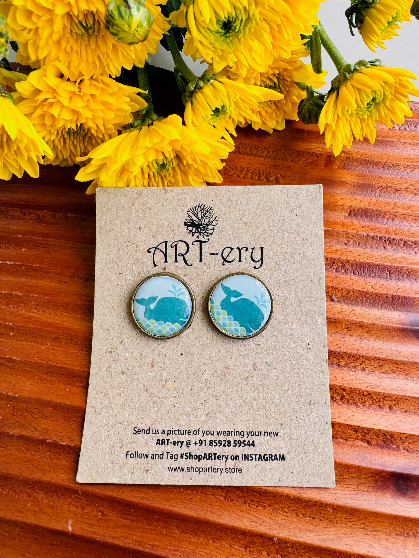 Mandala Earrings - Whale