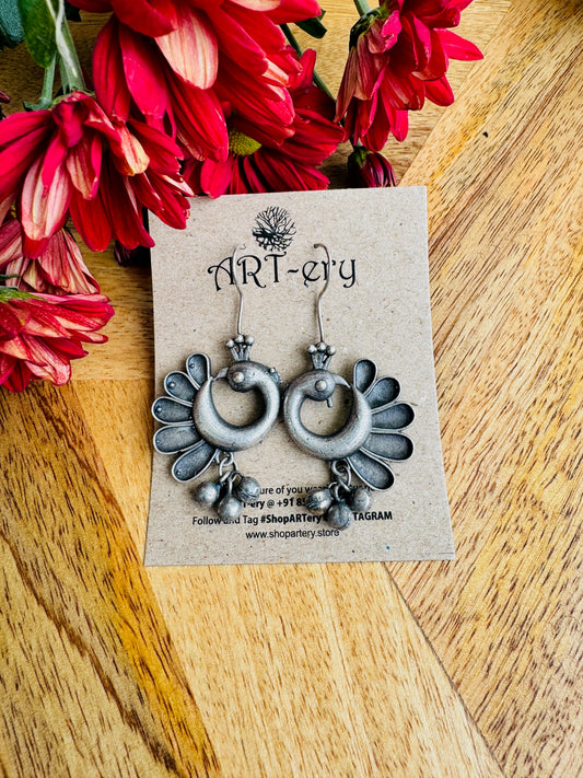 Abstract Peacock earring