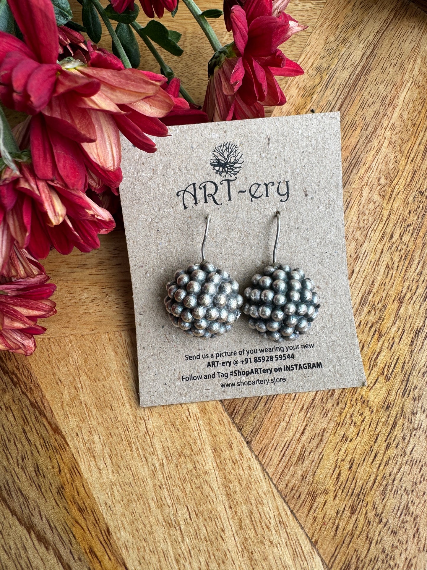 Grape hanging earring