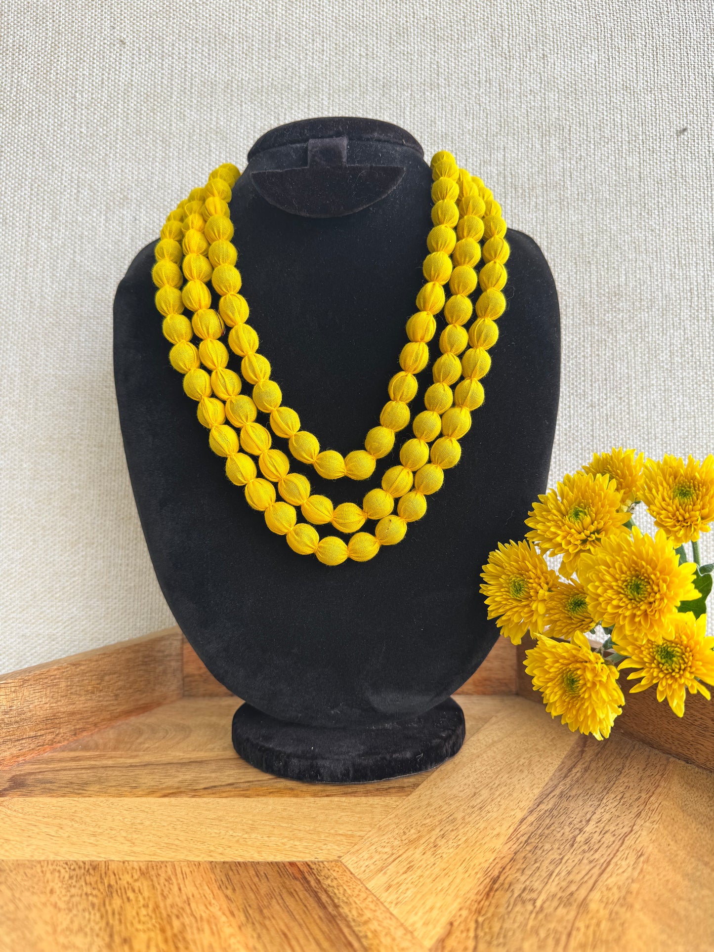 Fabric Necklace - Yellow