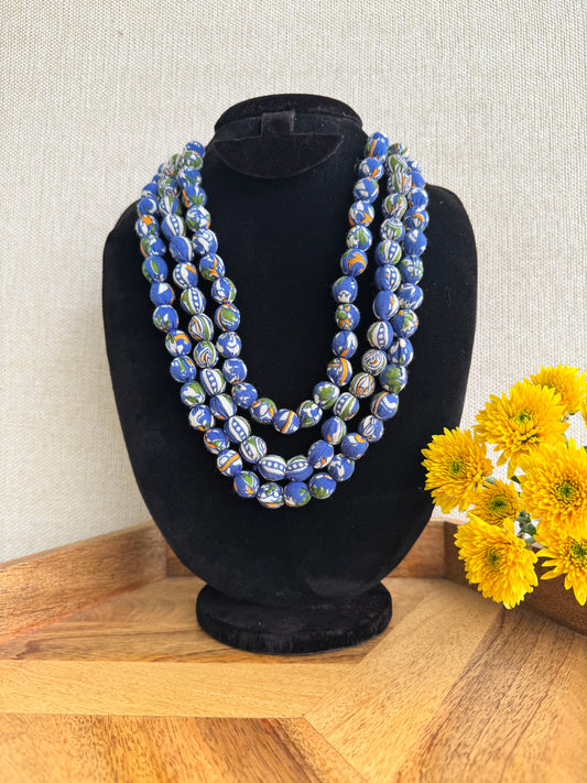 Fabric Necklace - Blue Hues