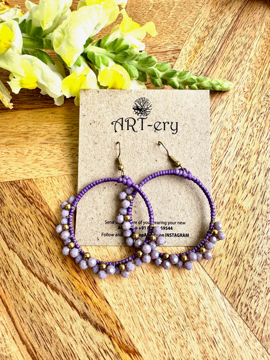 Colorful Beaded Thread Dangler Earrings – Handmade by Far East Artisans | ART-ery Jewellery